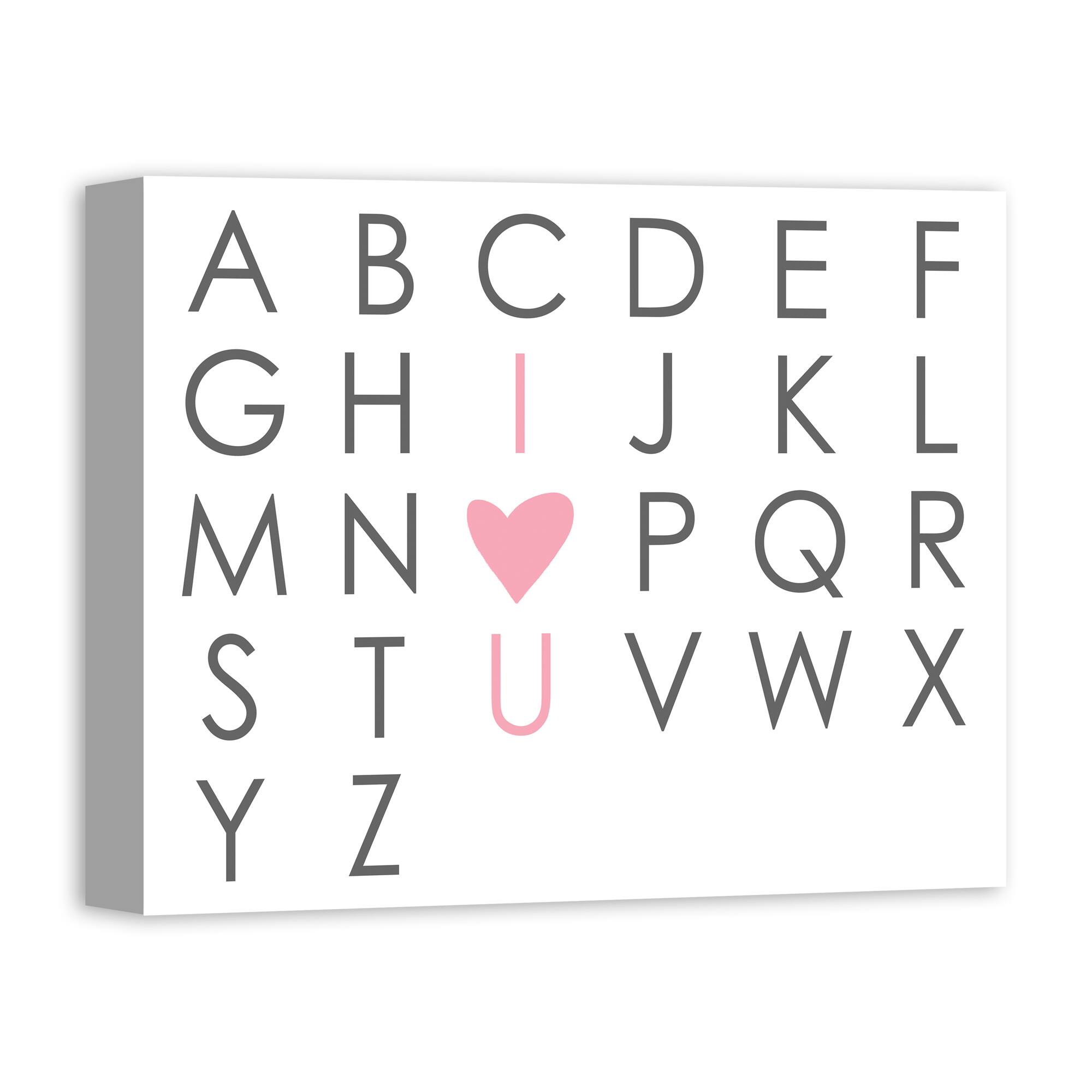I Heart You Alphabet Canvas Wall Art